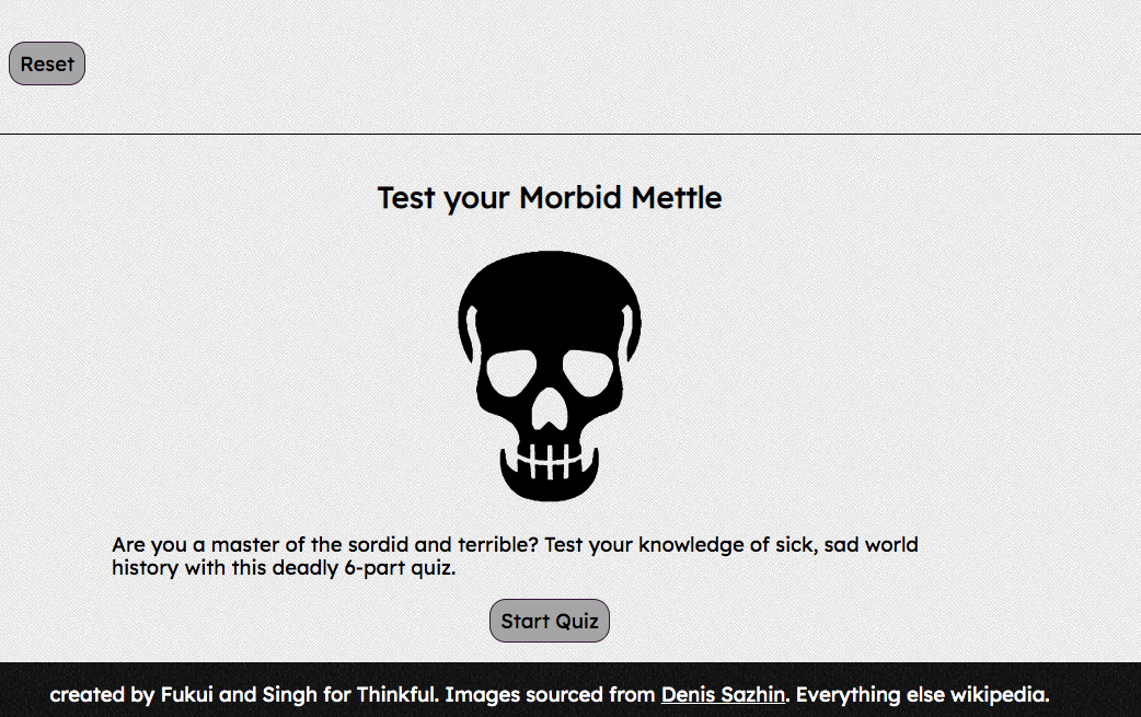 Morbid History Quiz screenshot